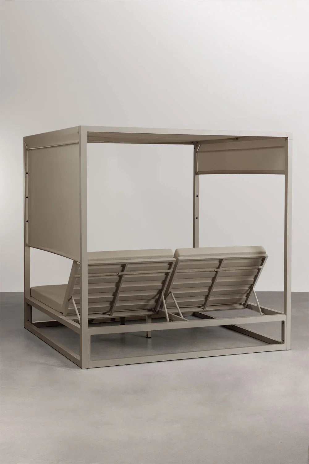 Cama balinesa reclinable en aluminio y tela Nasau